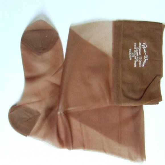 Rose Dawn stockings vintage unused beige thigh high NWOT nylons pantyhose new - Picture 5 of 7